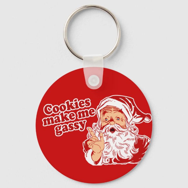 Cookies Make Santa Gassy Keychain (Front)