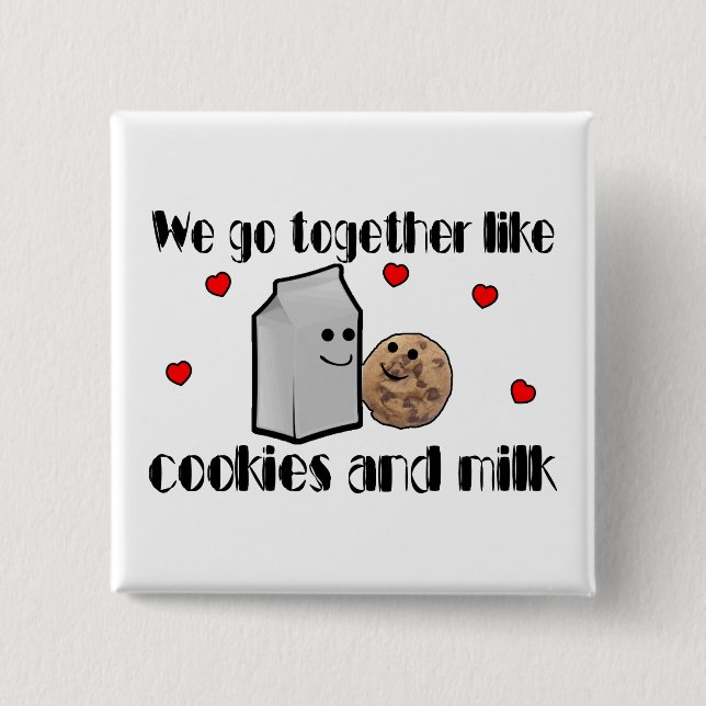Cookies & Milk Love 2 Inch Square Button (Front)