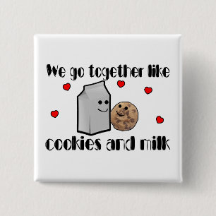 Cookies & Milk Love 2 Inch Square Button