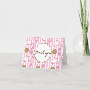 Cookies & Milk Party Pink Pold Carte de remercieme