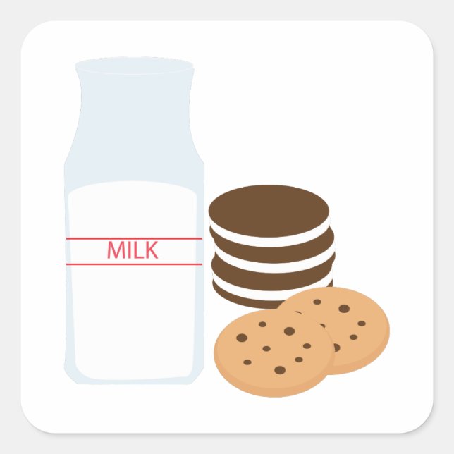 Cookies Milk Square Sticker (Front)