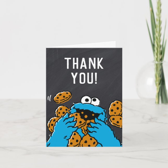 Cookies Monster Anniversaire Chalkboard Merci (Devant)