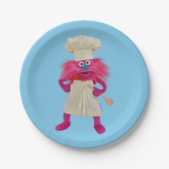 Cookie's Monster Food Truck | Gonger Posing Paper Plate (Front)