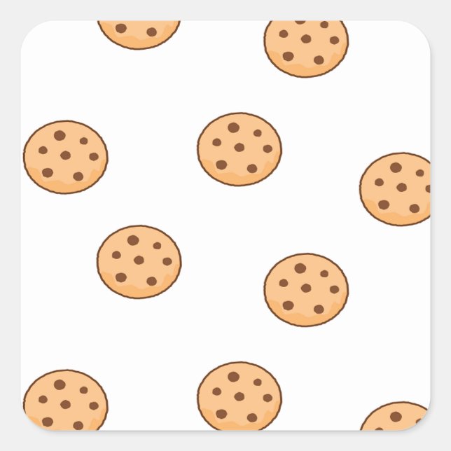 cookies on white square sticker (Front)