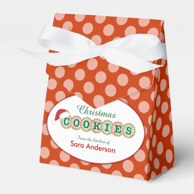 Cookies & Sprinkles Personalized Christmas Cookie Favor Box (Front Side)