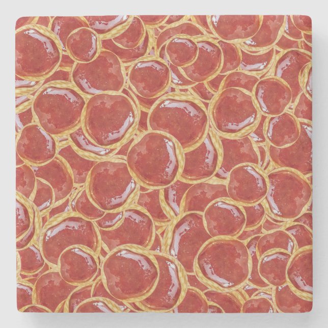 Cookies with strawberry jam motif pattern stone coaster (Front)