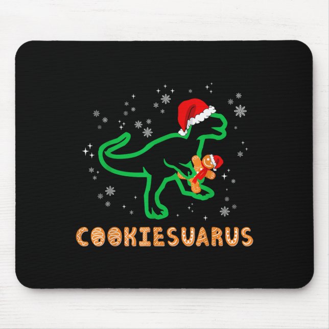 Cookiesaurus Christmas Dinosaur Rex Sugar Cookie  Mouse Pad (Front)