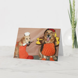Cookin' Up Some Golden Thanksgiving Turkey Holiday Card