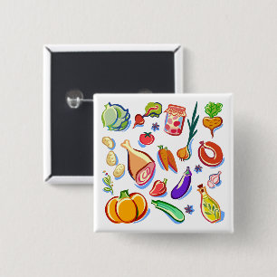 Cooking 2 Inch Square Button