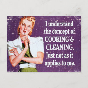 Cooking and Cleaning Postcard