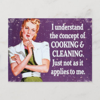 Cooking and Cleaning Postcard