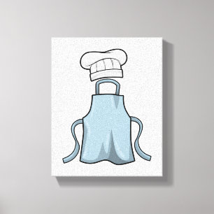 Cooking apron and Cooking hat Canvas Print