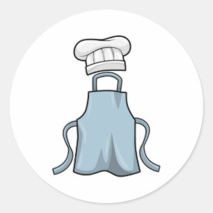 Cooking apron and Cooking hat Classic Round Sticker