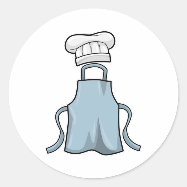 Cooking apron and Cooking hat Classic Round Sticker (Front)