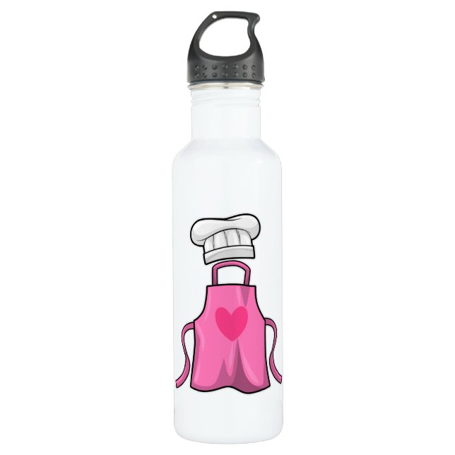 Cooking apron and Cooking hat with Heart 710 Ml Water Bottle (Front)