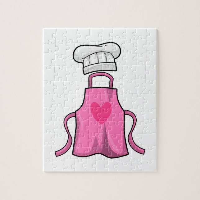 Cooking apron and Cooking hat with Heart Jigsaw Puzzle (Vertical)