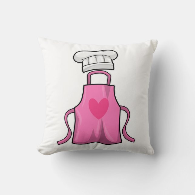 Cooking apron and Cooking hat with Heart Throw Pillow (Front)