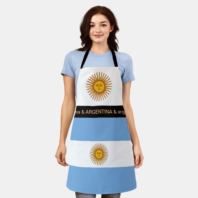 Cooking Argentina & Argentina Flag Chefs kitchen Apron (Worn)