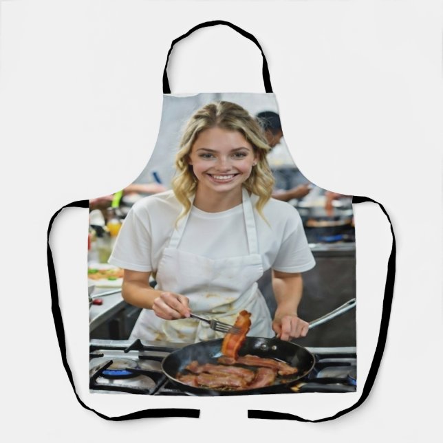 Cooking Bacon Photo Customize Apron (Front)