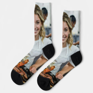 Cooking Bacon Photo Customize Socks