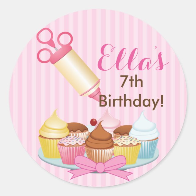 Cooking Baking Birthday Party Favour Stickers (Front)