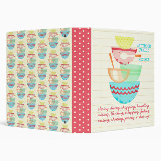 Cooking baking bowls personalized cookbook recipe  binder