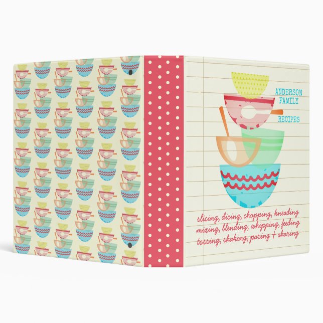 Cooking baking bowls personalized cookbook recipe  binder (Background)