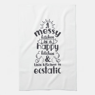 Cooking Baking Kitchen Messy Funny Humour Saying Kitchen Towel