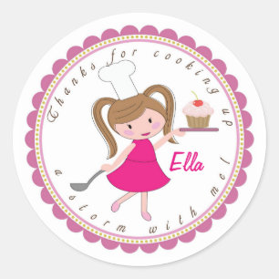Cooking Baking Party Favour Stickers Tags