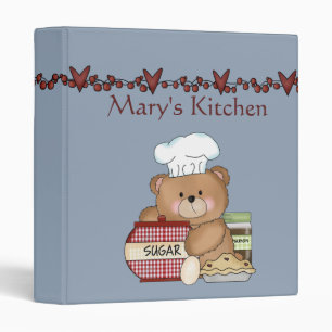 Cooking Bear Recipe Binder / 1 Inch