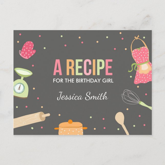 Cooking birthday Recipe card baking party Kitchen (Front)