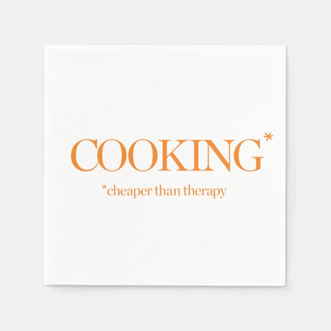 Cooking Cheaper Than Therapy Napkin (Front)