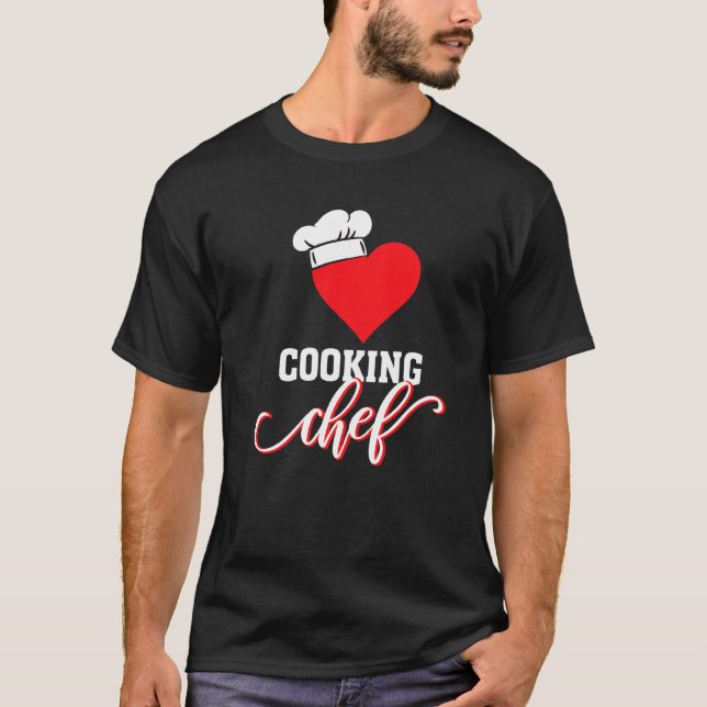 Cooking Chef Kitchen Heart Chef Hat   T-Shirt (Front)