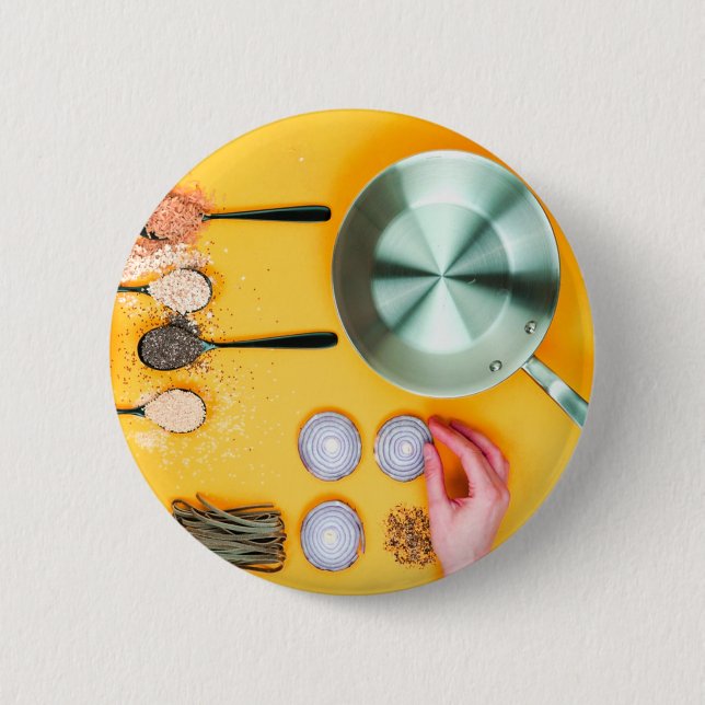 Cooking Chef Pan 2 Inch Round Button (Front)
