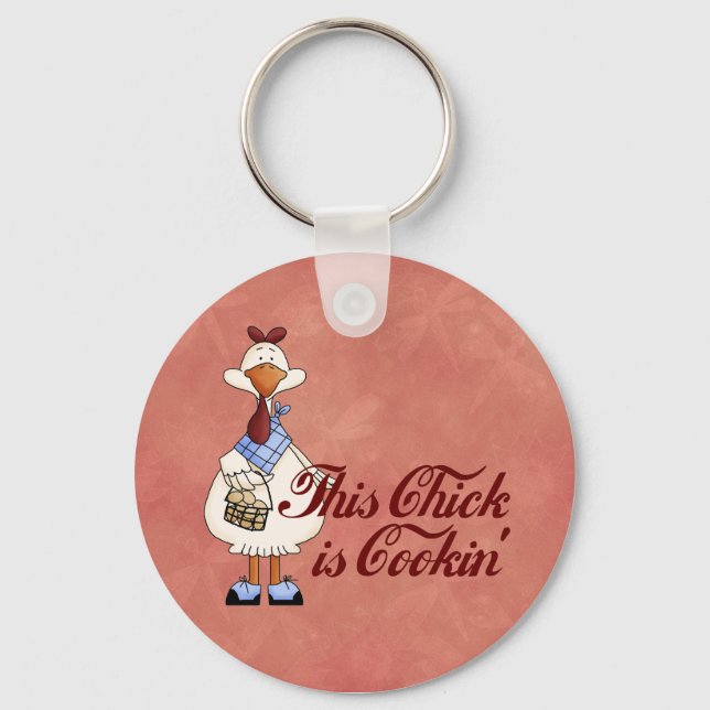 Cooking Chick Keychain (Front)