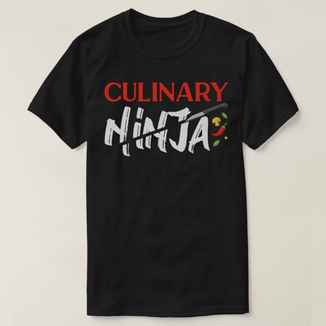 Cooking Cook Ninja Kitchen Chef Culinary Ninja T-Shirt (Design Front)