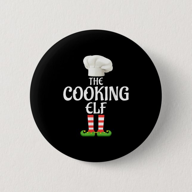 Cooking Elf Matching Family Group Christmas Party  2 Inch Round Button (Front)