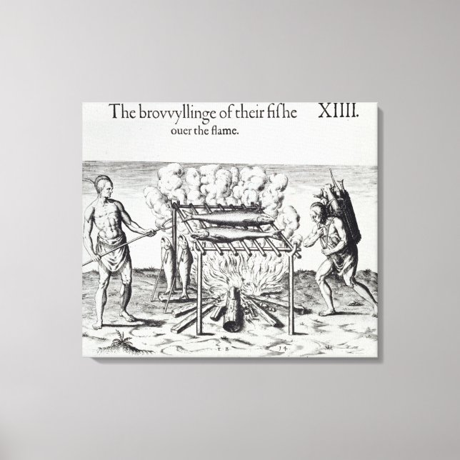 Cooking Fish Canvas Print (Front)