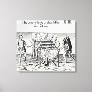 Cooking Fish Canvas Print