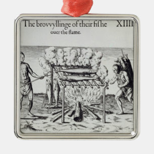 Cooking Fish Metal Ornament