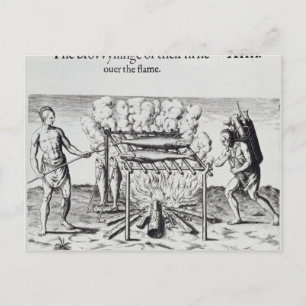Cooking Fish Postcard