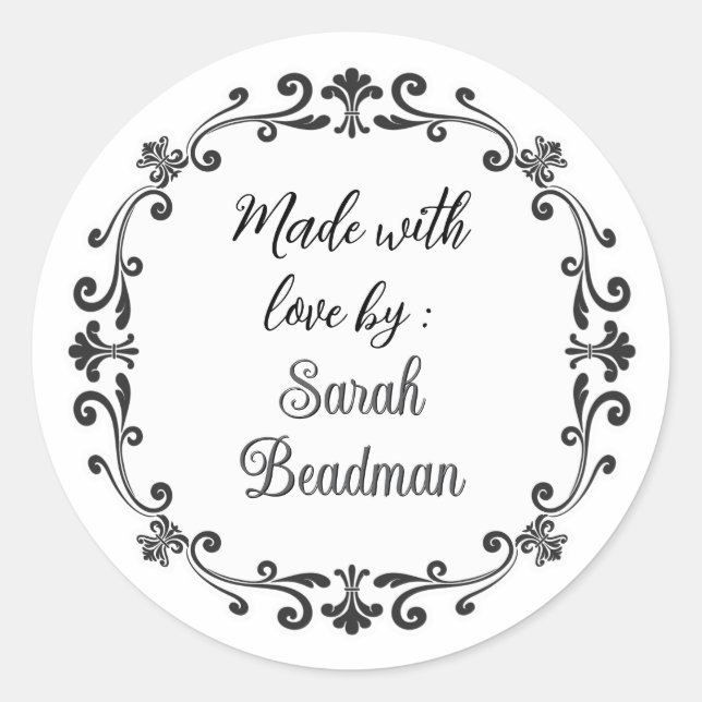 Cooking Food Made With Love by Label Sticker (Front)