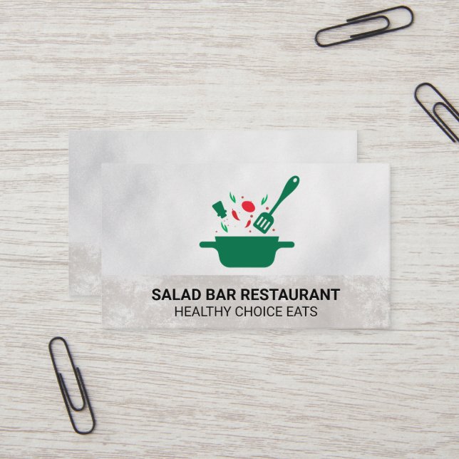 Cooking in Pot and Spatula Business Card (Front/Back In Situ)