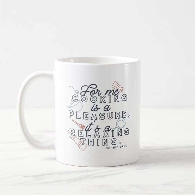  Cooking is a Pleasure Thing Typography II Coffee Mug (Left)