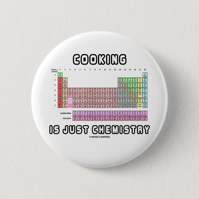 Cooking Is Just Chemistry (Periodic Table) 2 Inch Round Button (Front)