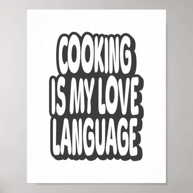Cooking Is My Love Language Vintage Quote Poster (Front)
