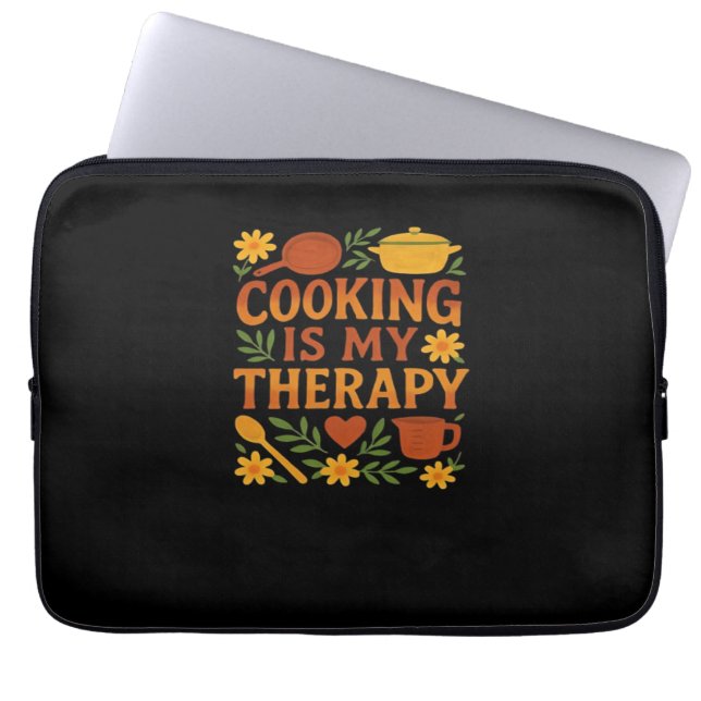 Cooking is my therapy Oversized T-Shirt Laptop Sleeve (Front)