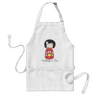 "Cooking is Zen" Kokeshi Doll Apron