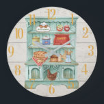 Cooking Kitchen Personalize Rustic  Large Clock<br><div class="desc">This sings out "home sweet home" -- and feelings of warmth and comfort. Ideal for a country, farm house style home or kitchen or the city dweller who wants a change of pace. Gift to mother, grandma, father, grandpa, grandparents, parents for their anniversary, birthday, Christmas or retirement. Order this custom...</div>