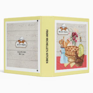 Cooking Kitchen Personalize Rustic Recipe Binder